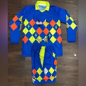 Colorful Geometric Soccer Jersey Set Jorge Campos Soccer portero